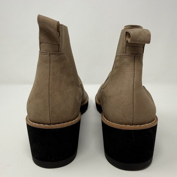 Eileen Fisher Lilou Suede Ankle Boot Women's 7 Tan Wedge Bootie Minimalist NWT - Picture 8 of 13